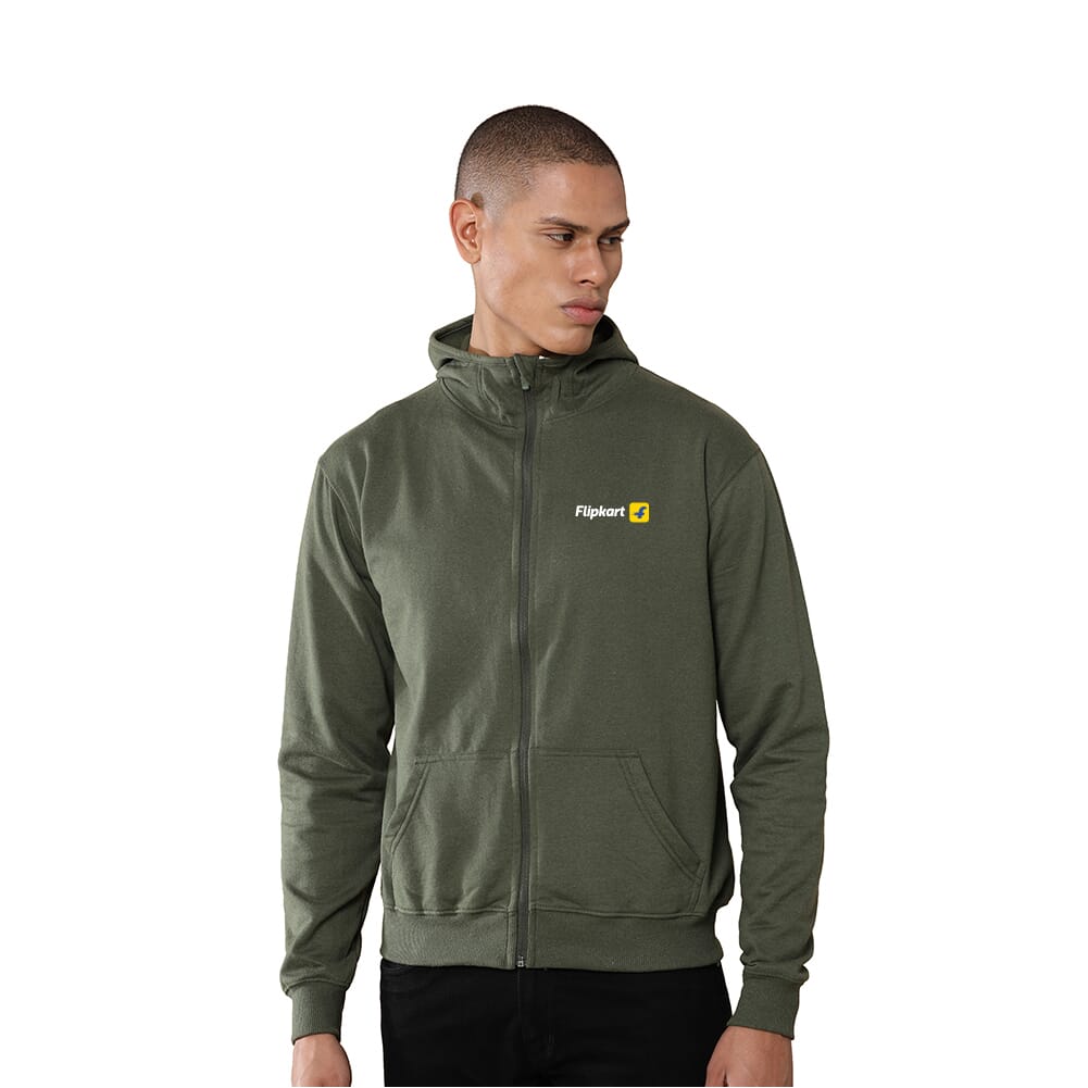 Greys&Blues Rocky Hoodie with Zip- Olive Green